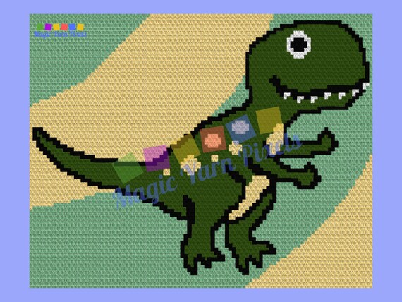 Cute Baby Dinosaur Graph and Pattern C2C Tapestry Crochet C2C Dinosaur Graphgan Crochet Dino Blanket Trex Crochet Pattern C2C Blanket Etsy Canada