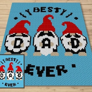 Best Dad Ever Graph Written Pattern For C2C & Tapestry Crochet Crochet Dad C2C Pattern Dad Crochet Blanket Fathers Day Blanket Gift image 1