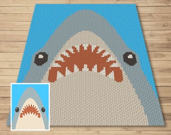 Baby Shark C2C Crochet Blanket Pattern – Sea Fish Graphgan (PDF Pattern)