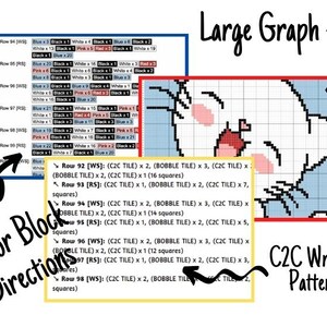Cute Baby Cat Graph + Written Pattern For C2C & Tapestry Crochet - Crochet Cat C2C Graphgan - Crochet Cat Baby Blanket - Animal Baby Blanket
