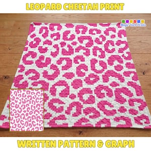 Schema per coperta all'uncinetto con stampa leopardo-ghepardo – Grafico C2C (schema in PDF)
