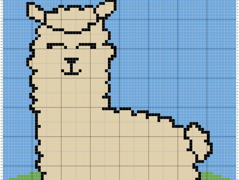 Cute Baby Llama Graph Written Pattern For C2C & Tapestry Crochet C2C Llama Crochet Pattern Animal Crochet Blanket Baby Shower Gift image 5