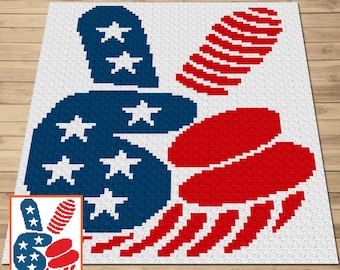 Patriotic Hand Crochet Blanket Pattern | USA 4th of July (PDF Pattern)