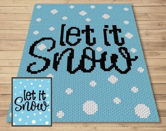 Let It Snow Snowflakes Graph + Written Pattern For C2C & Tapestry Crochet - Christmas C2C Crochet Pattern - Crochet Let It Snow Blanket Gift