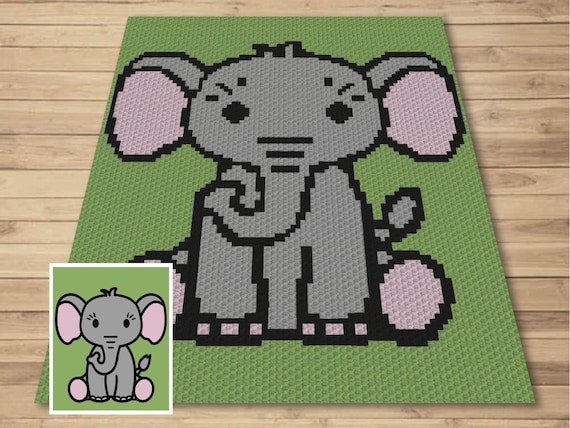 Cute Baby Elephant Graph and Pattern C2C Tapestry Crochet C2C Elephant Graphgan Crochet Elephant Blanket C2C Elephant Blanket Gift Baby Etsy Canada