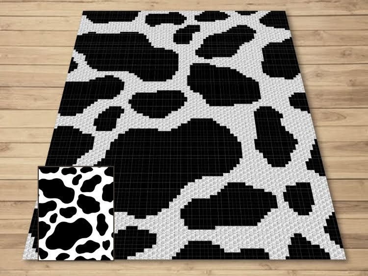 Crochet Cow Blanket Etsy Canada