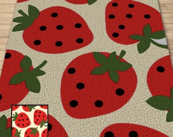Strawberry Crochet Pattern | C2C Blanket Graph (Digital Download)