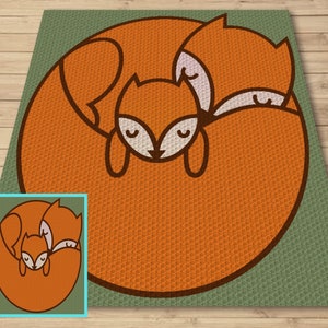 バレンタイン フォックス ラブ グラフ＆パターン C2C とタペストリー かぎ針編み フォックス かぎ針編み グラフガン 動物 かぎ針編み ブランケット 森の動物 C2C ブランケット ギフト ベビー