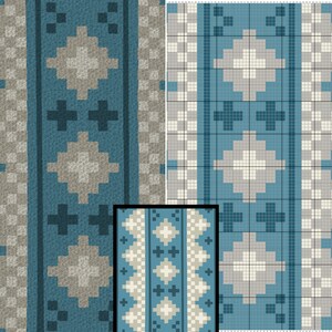 Folk Art Geometric Print by Magic Yarn Pixels