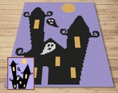 Halloween Haunted House Graph and Pattern C2C & Tapestry Crochet - Halloween C2C Graphgans - Crochet Halloween Blanket - C2C Spooky Blankets