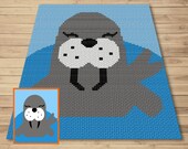 Cute Baby Seal Graph & Pattern C2C and Tapestry Crochet-Seal Crochet Graphgan-Seal Animal Crochet Blanket-Cute Animals C2C Blanket Gift Baby