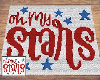 4th of July Star Blanket Crochet Pattern - Patriotic Graphgan C2C (PDF)