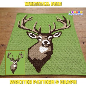 Deer Crochet Blanket Pattern | Whitetail Graphgan, C2C (PDF Pattern)