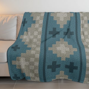 Folk Art Geometric Print by Magic Yarn Pixels