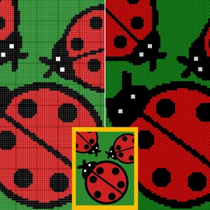 Ladybug Print Graph and Pattern C2C & Tapestry Crochet Ladybugs Baby Shower Graphgan Crochet Ladybug Blanket Ladybug C2C Blanket Gifts image 3