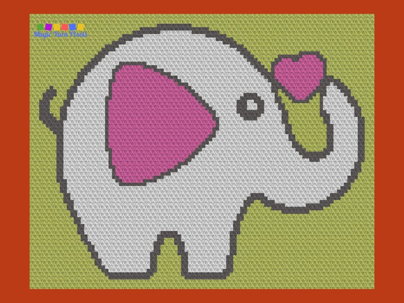 Elephant Graphgans Elephant Love Crochet Graphgan Pattern – C2C Tapestry Blanket (digital ...