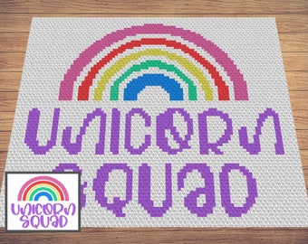 Rainbow Unicorn Squad Graph and Pattern C2C & Tapestry Crochet - Rainbow C2C Graphgan - Rainbow Unicorn Crochet - C2C Rainbow Baby Blankets