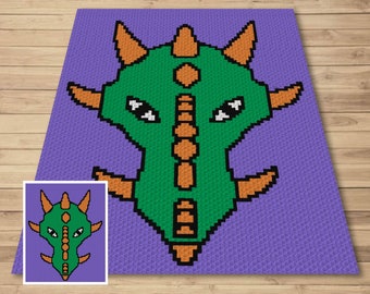 Medieval Dragon Crochet Pattern – C2C Blanket Graph (PDF Pattern)