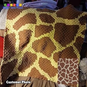 Giraffe Print Crochet Blanket Pattern – C2C Graph (PDF Pattern)