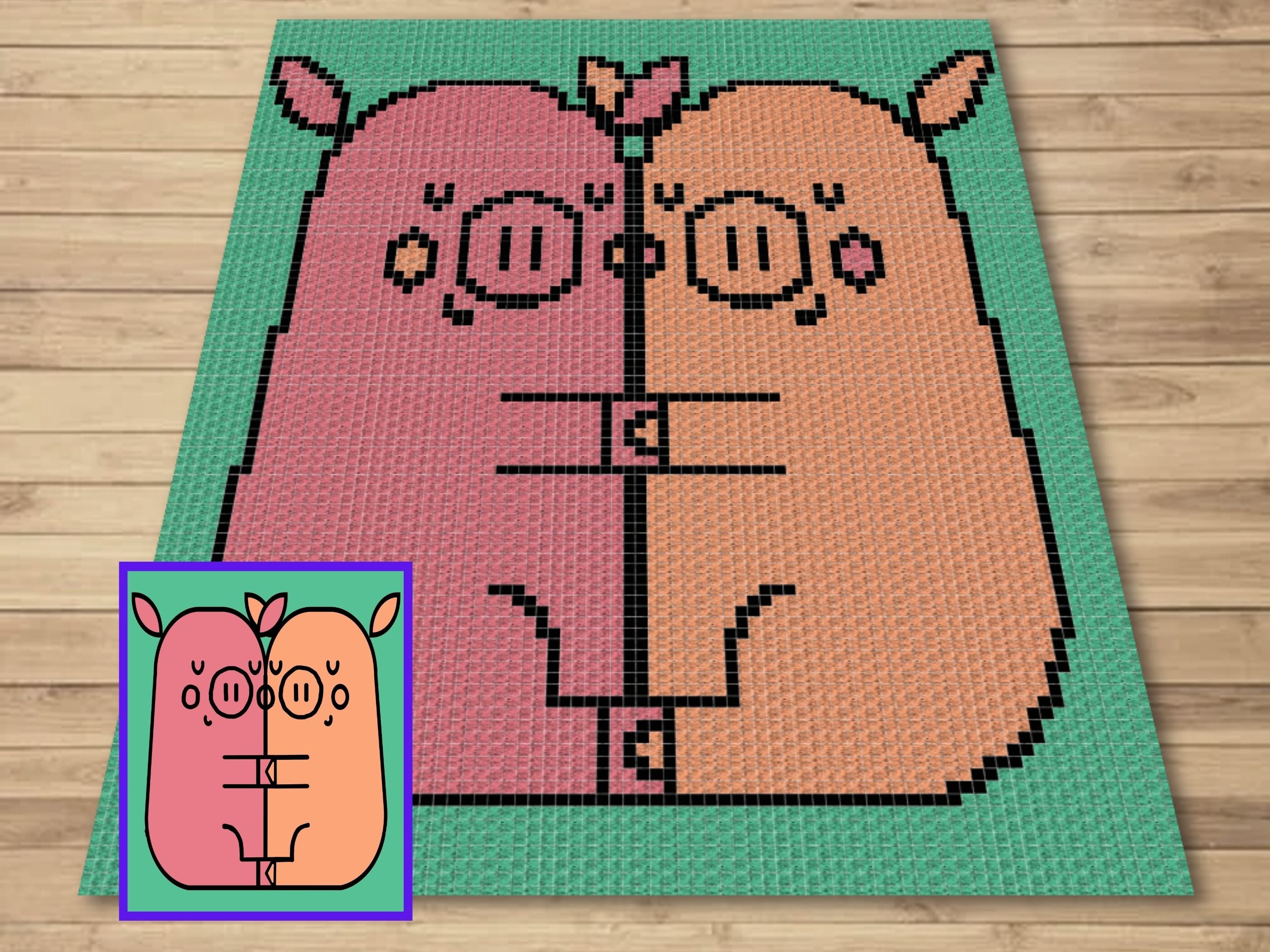 Craft Supplies & Tools Sewing & Fiber Little pig crochet afghan pattern ...