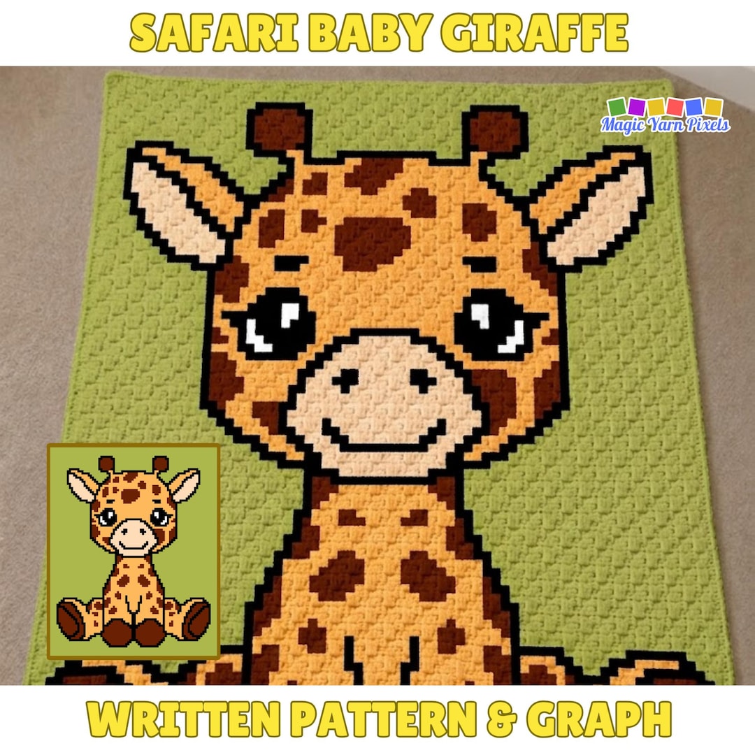 Giraffe Blanket Pattern PDF | Safari Animal C2C Crochet Graph | Nursery ...