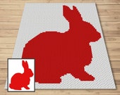 Zodiac Lucky Rabbit Silhouette Graph and Pattern C2C & Tapestry Crochet - Crochet Bunny Blankets - Chinese Rabbit Graphgan C2C Blanket Gifts
