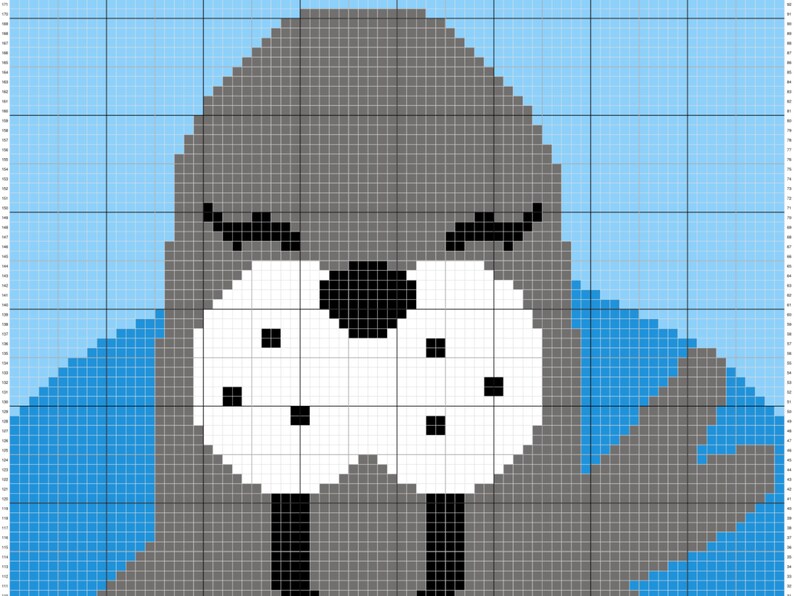 Cute Baby Seal Graph & Pattern C2C and Tapestry Crochet-Seal Crochet Graphgan-Seal Animal Crochet Blanket-Cute Animals C2C Blanket Gift Baby image 5