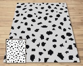 Dalmatian Print Graph + Written Pattern For C2C & Tapestry Crochet - Dalmatian C2C Crochet Pattern - Dog Crochet Blanket - Dog C2C Afghan