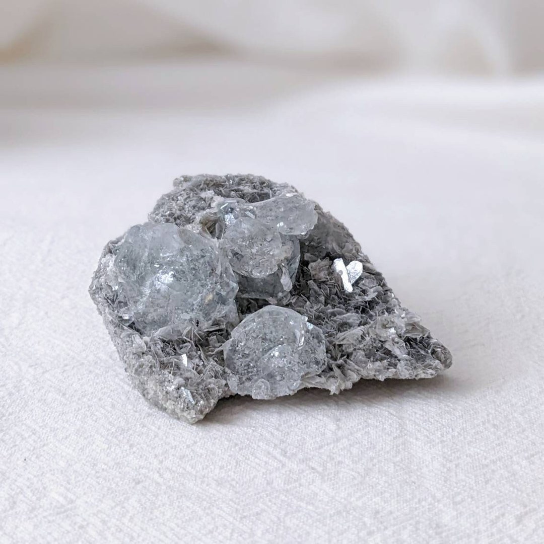 Collana Acquemarine, Oro Bianco E Diamanti Naturali