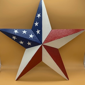 Étoiles patriotiques américaines en bois, décoration en bois étoilée, décoration en bois du 4 juillet, décoration en bois patriotique, cadeau d&#39;ancien combattant, collecte de fonds, « Wiens Street Star »