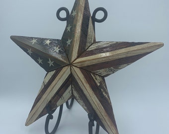 Amerykański patriotyzm, stara, drewniana gwiazda patriotyczna