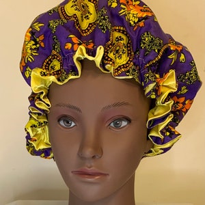 African print bonnet | African print scrunchie