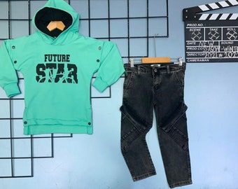 Boys sweat shirt and jeans set