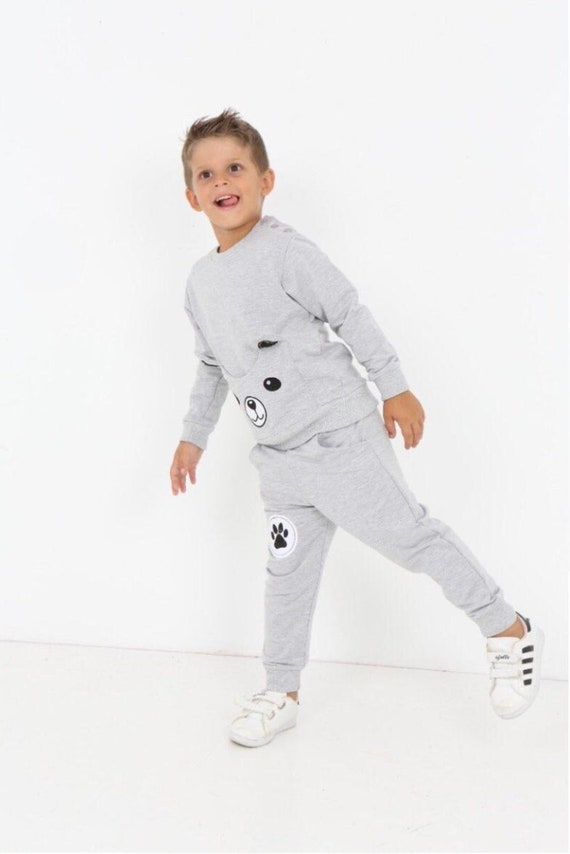 Cozy bear sweatshirt and sweat pants set| kids crew neck | children tracksuit| kids jogger set