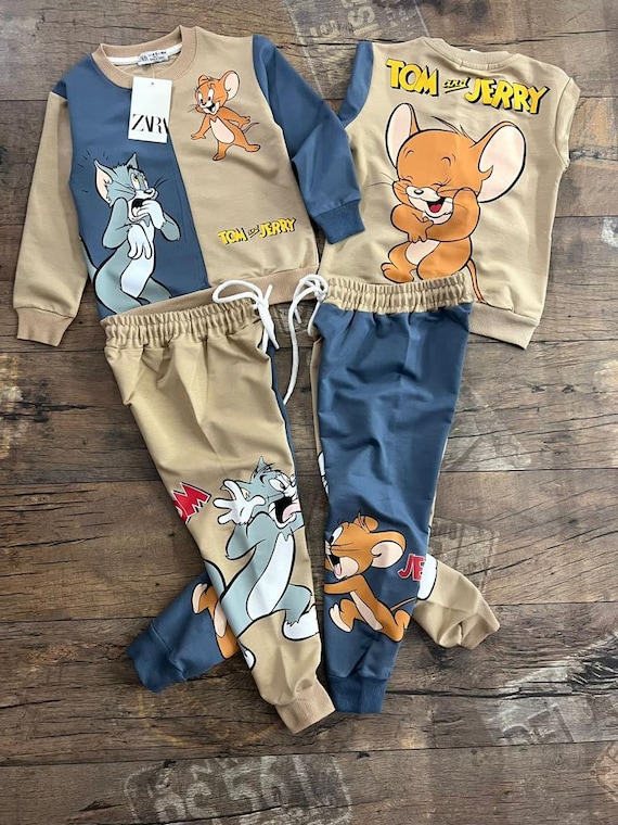 Tom and Jerry set Children sweatshirt set Thick hoodie set jogger set  winter cloths fall cloths children winter