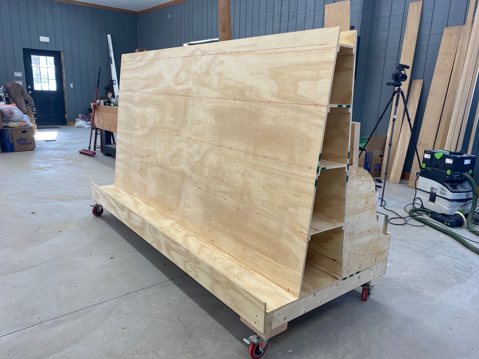 Mobile Lumber Storage Cart Plans W/ Build Video Etsy