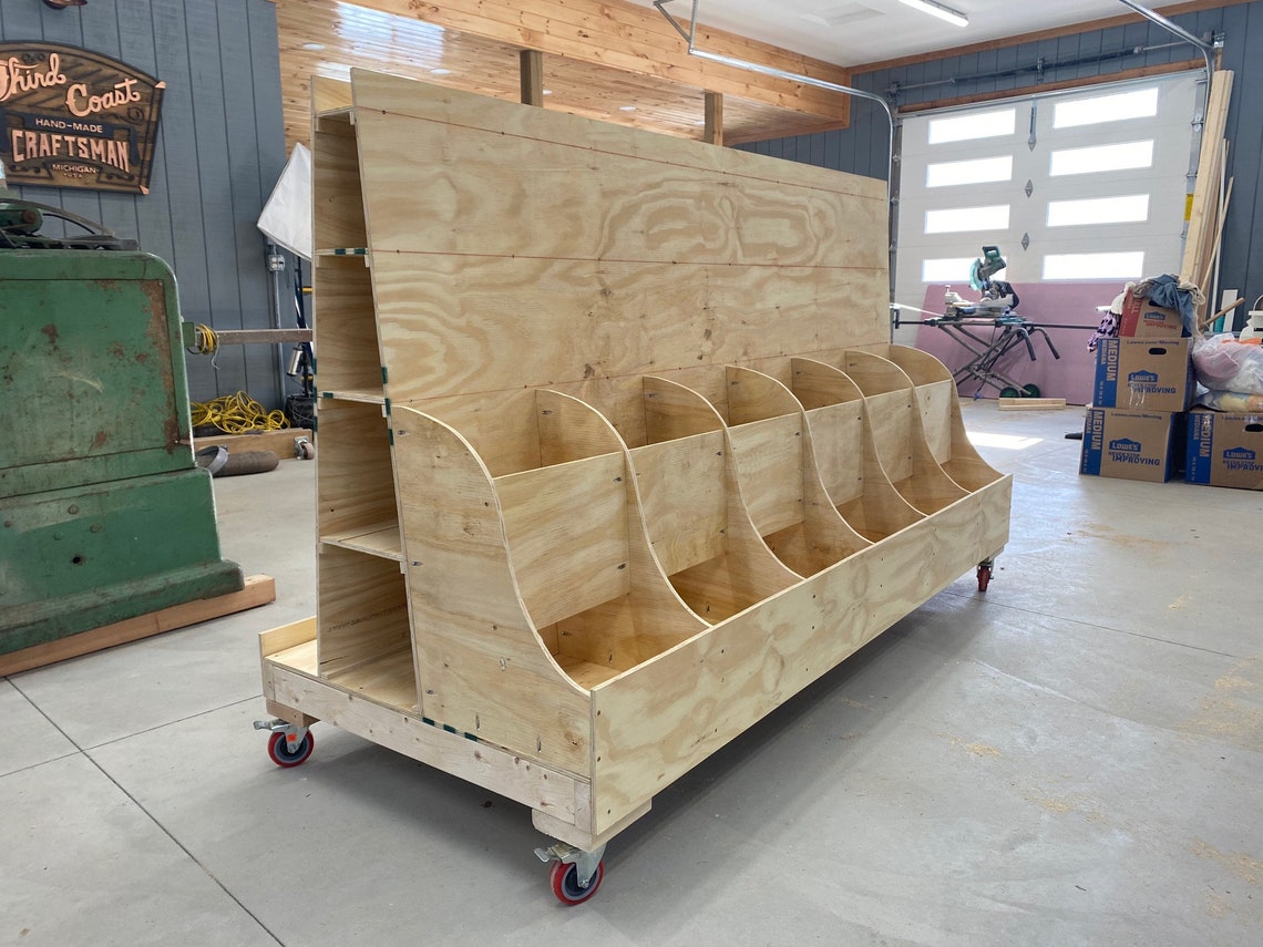 Mobile Lumber Storage Cart Plans W/ Build Video Etsy