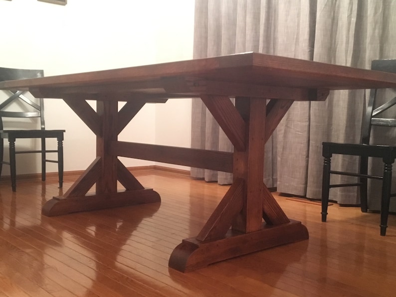Farmhouse Trestle Table Plans W/ Build Videos Etsy