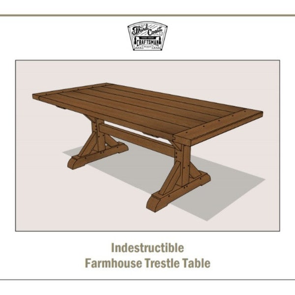 Farmhouse Trestle Table Plans w/ Build Videos