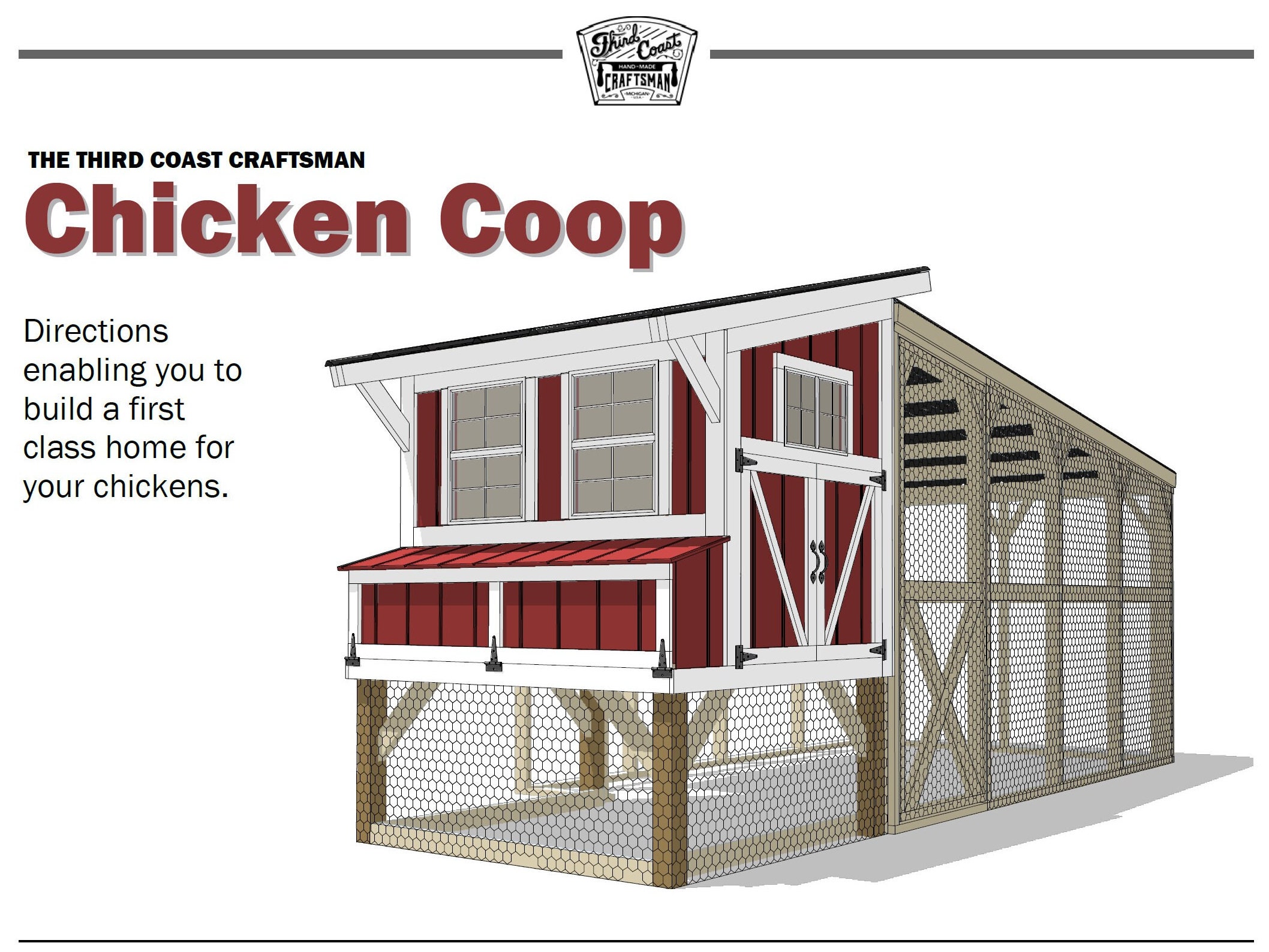 Chicken Coop & Run Plans Build Video Etsy