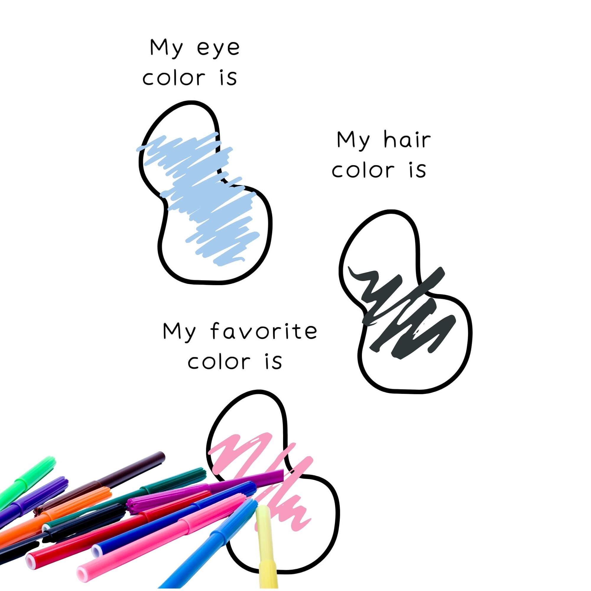 Preschool printable worksheets About me for Kindergarten | Etsy