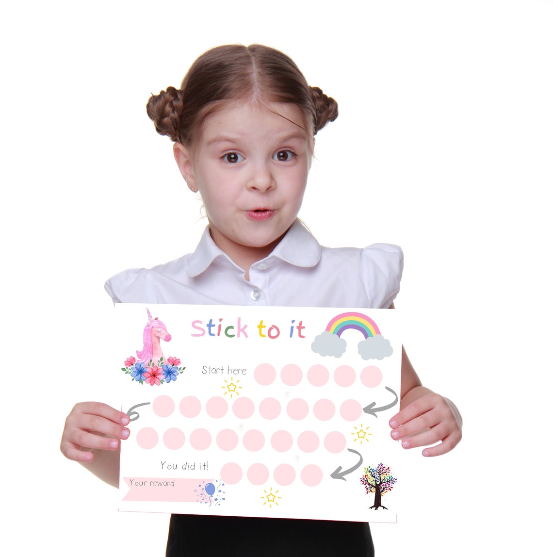 Printable Unicorn Reward Chart Girl s Sticker Chart Etsy