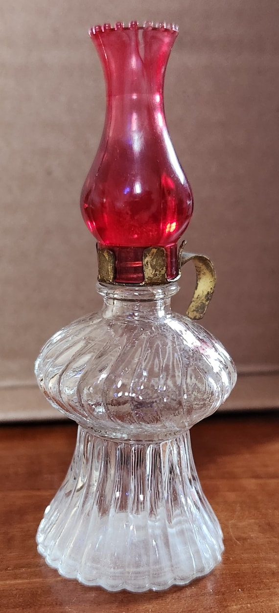 Vintage miniature oil lamp perfume bottle