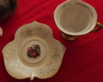 Vintage unique tea cup and saucer set.