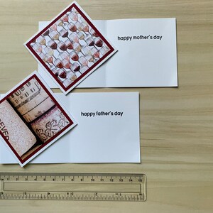 Mini carte de fête des mères, petit jeu de cartes, carte de vin en liège pour la fête des pères, carte de vin rouge pour maman, carte de vin blanc pour papa, carte cadeau