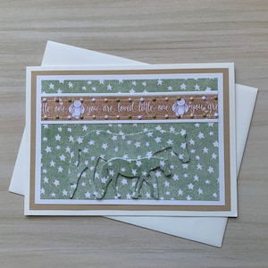 Nouvelle carte équestre pour bébé, cheval avec carte de bébé, poulain de bienvenue, carte non sexiste, carte de voeux artisanale pour fille, carte nouveau-né garçon
