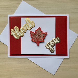 Carte de remerciement du Canada, carte vierge de la fête du Canada, carte de feuille d'érable, carte de remerciement du drapeau canadien, carte de la fierté canadienne, carte de remerciement d'avoir accueilli
