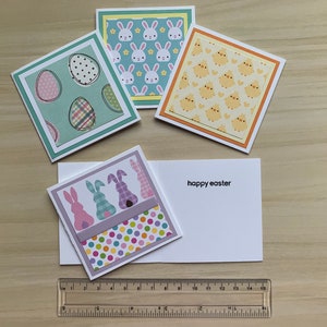 Pacote de cartões de Páscoa, Conjunto de cartões de Feliz Páscoa, Cartões de presente e envelope, Mini cartão de felicitações para crianças, Pequenos cartões para crianças, Notas