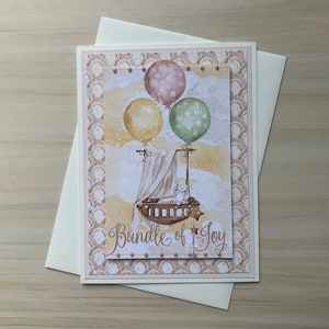 Carte de fête de naissance fille, félicitations pour nouveau bébé, carte de bébé faite main avec lapin, félicitations de bébé fille, bébé de bienvenue, carte de voeux pour nouveau-né