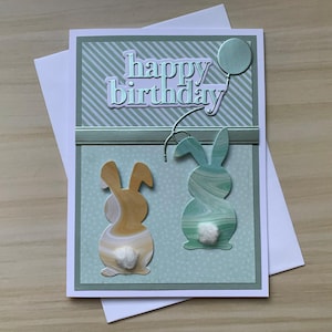 Carte de 1er anniversaire lapin, carte de premier anniversaire pour garçon d'un an, carte de 2e anniversaire pour fille de deux ans, deuxième anniversaire de tout-petit